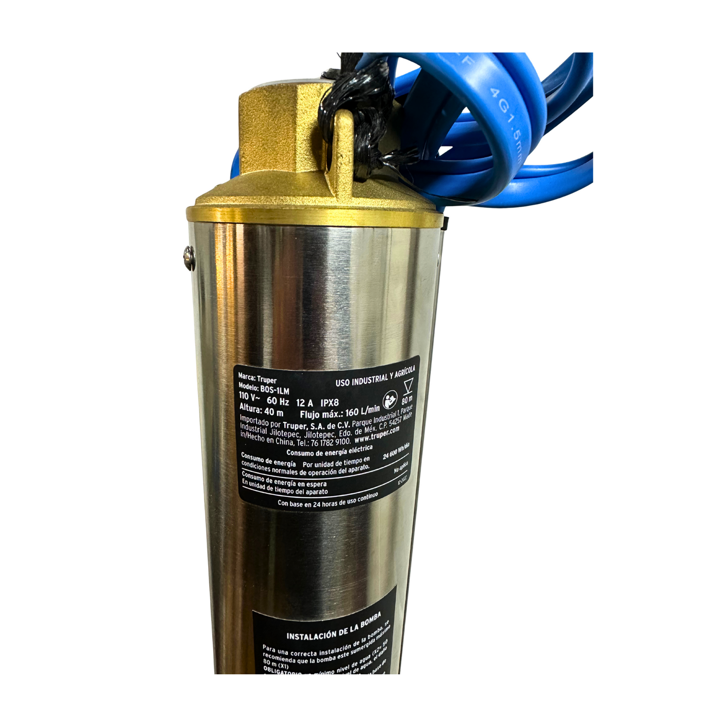 Bomba Sumergible Tipo Bala 1 HP para Pozo - 12625