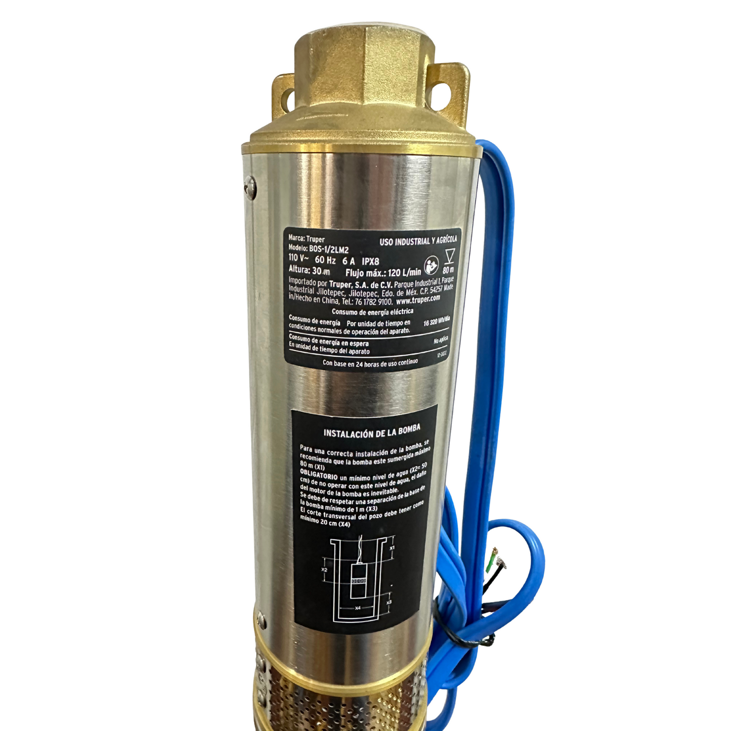 Bomba Sumergible Tipo Bala 1/2 HP para Pozo- 16933