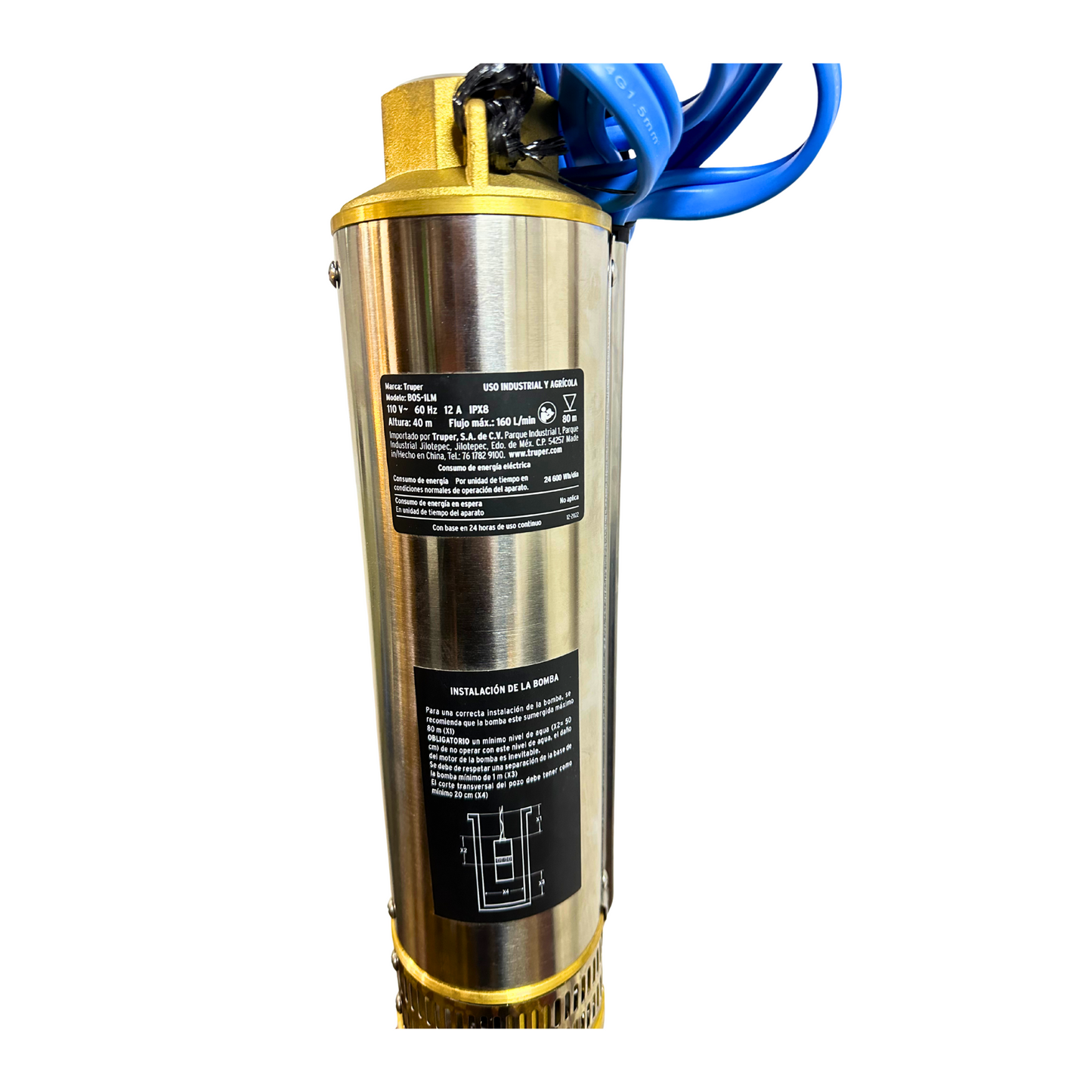 Bomba Sumergible Tipo Bala 1 HP para Pozo - 12625
