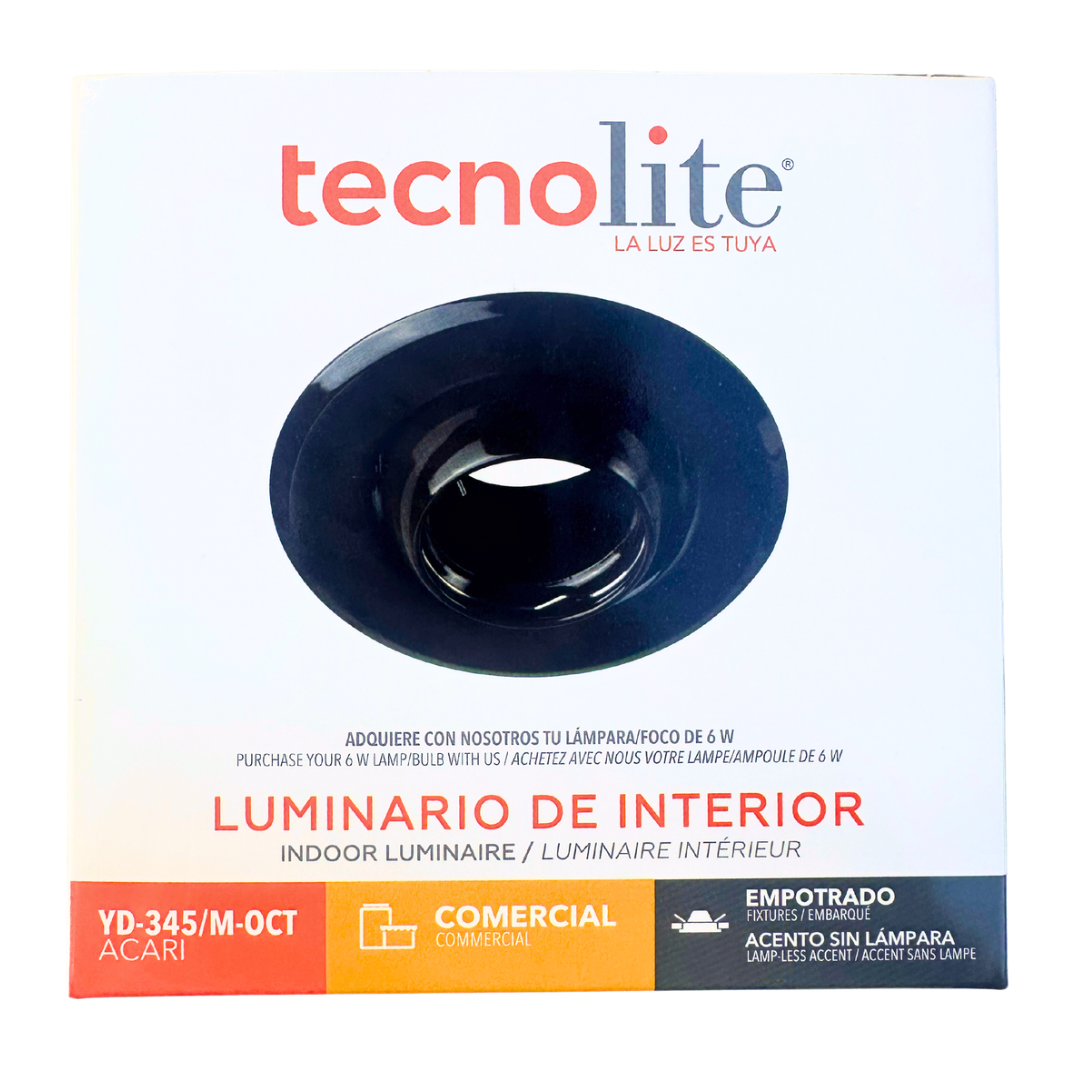 Ojo de buey empotrable Acari acabado madera TecnoLite diámetro 120 mm