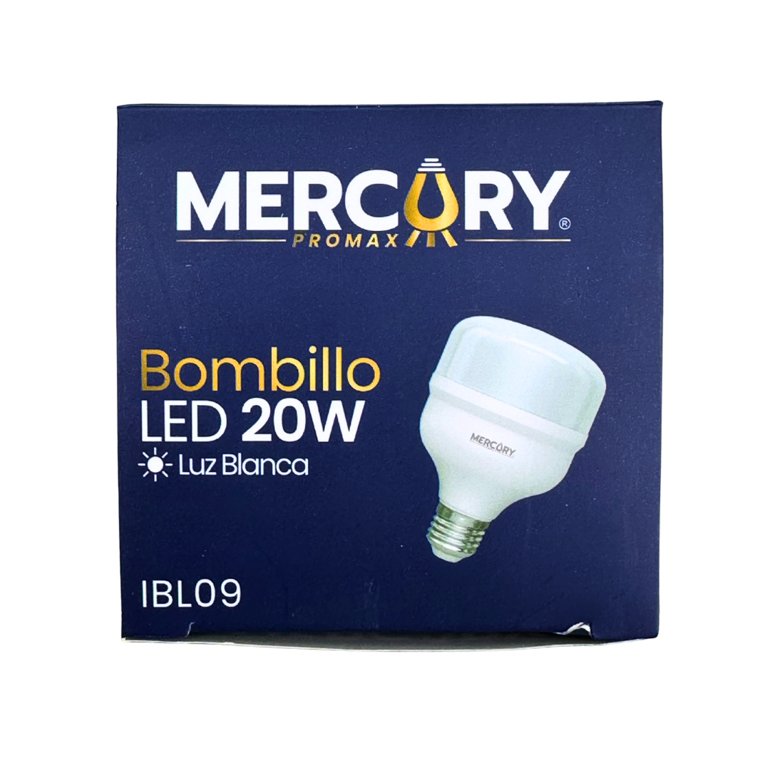 Bombilla LED 20W luz blanca 6500K E27 Mercury Promax alta potencia