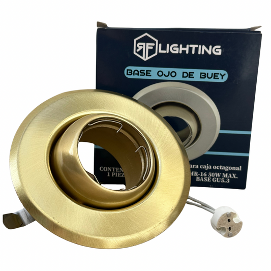 Ojo de buey empotrable dirigible dorado GU5.3 RF Lighting diámetro 120 mm para MR16