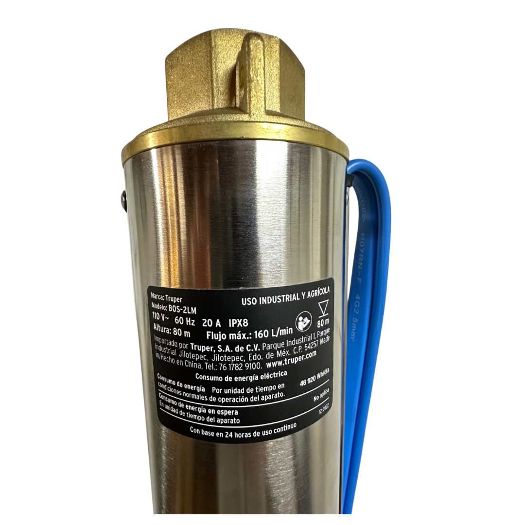Bomba sumergible tipo bala 2 HP – TRUPER 12627