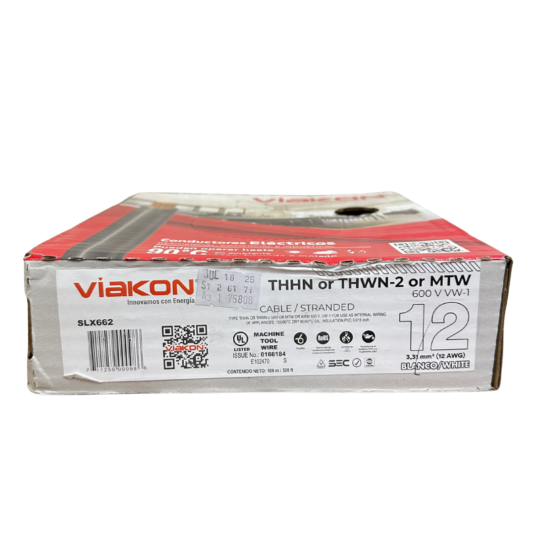 Cable THHN 12 AWG VIAKON – venta por metro