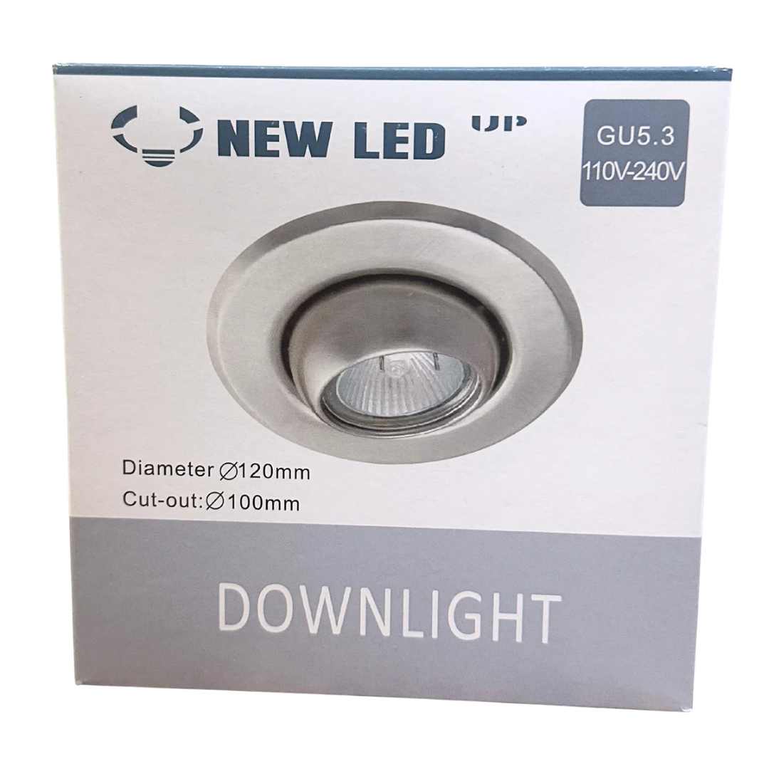 Ojo de buey empotrable redondo plateado GU5.3 New LED UP diámetro 120 mm
