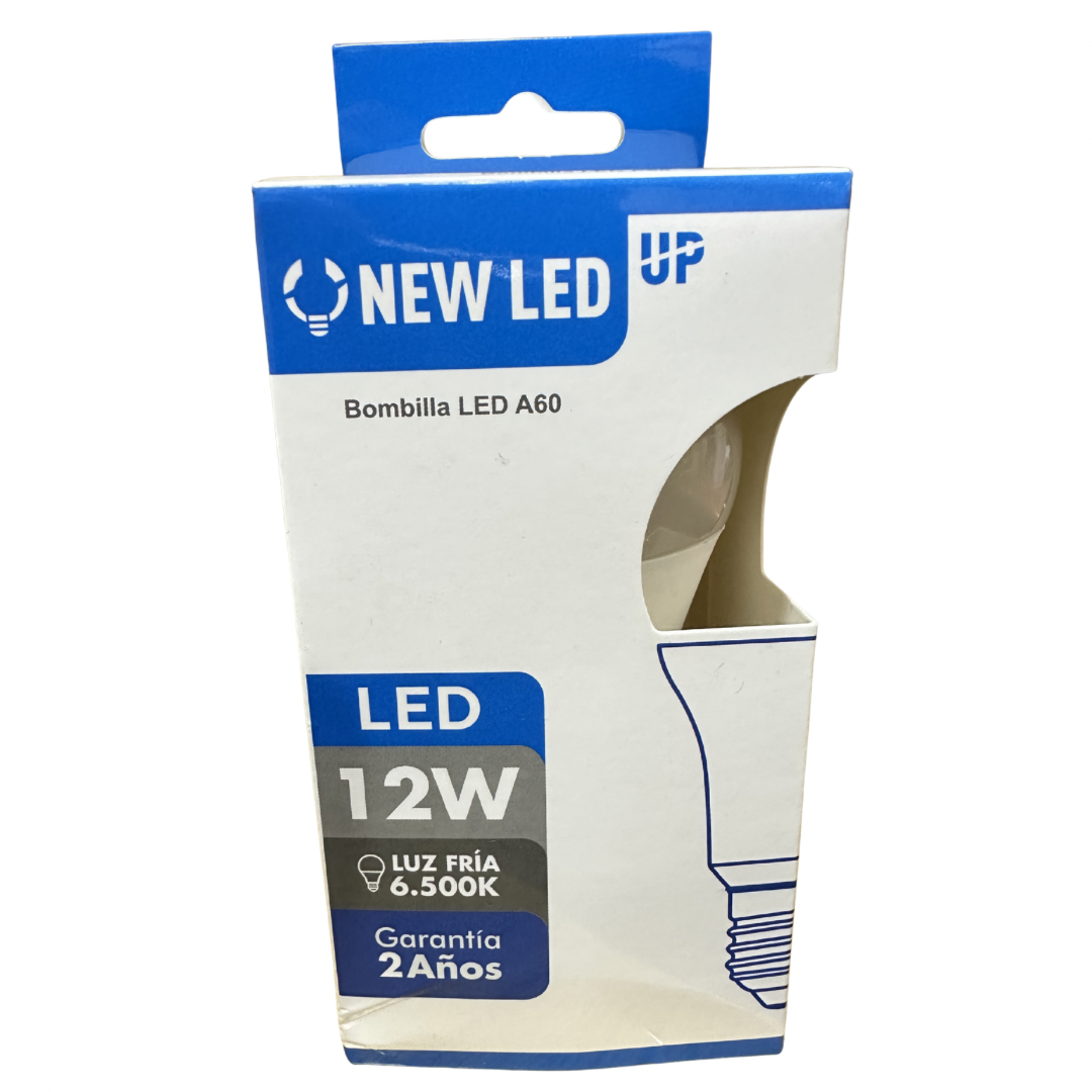 Bombilla LED A60 de 12 W luz fría 6500 K con casquillo E27 de la marca New Led Up