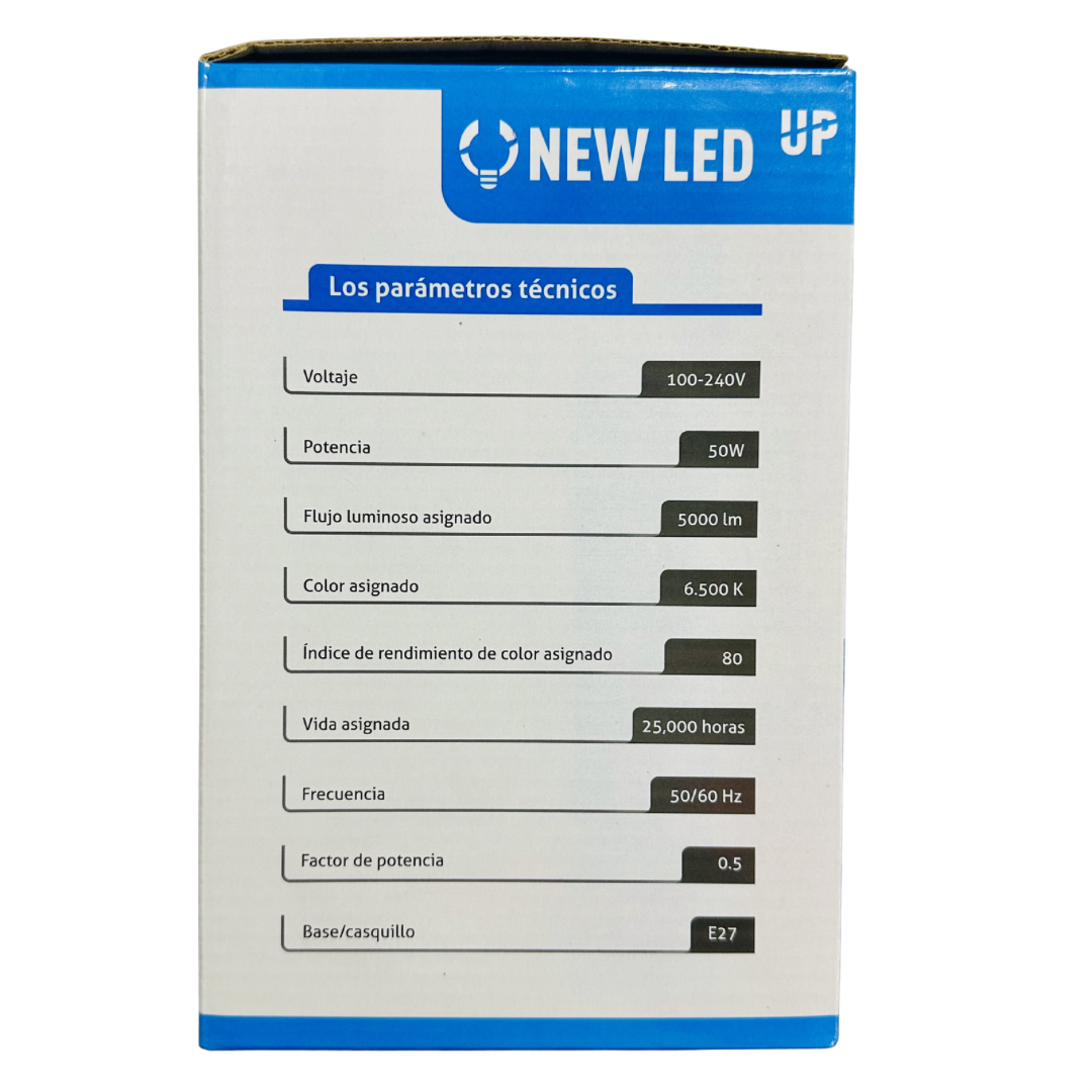 Bombilla LED 50W luz fría 6500K E27 New LED UP alta luminosidad