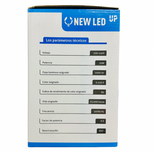 Bombilla LED 50W luz fría 6500K E27 New LED UP alta luminosidad