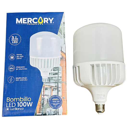 Bombilla LED industrial Mercury Promax 100W luz blanca 6500K base E27 8500 lúmenes