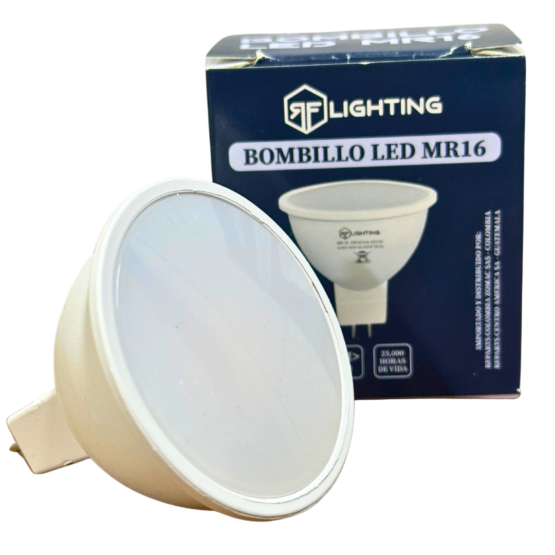 Bombilla LED MR16 5W luz cálida 3000K, 600 lúmenes 