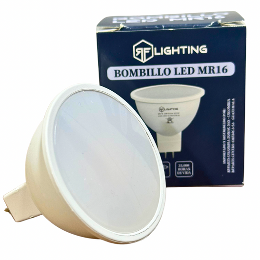 Bombilla LED MR16 5W luz cálida 3000K, 600 lúmenes 