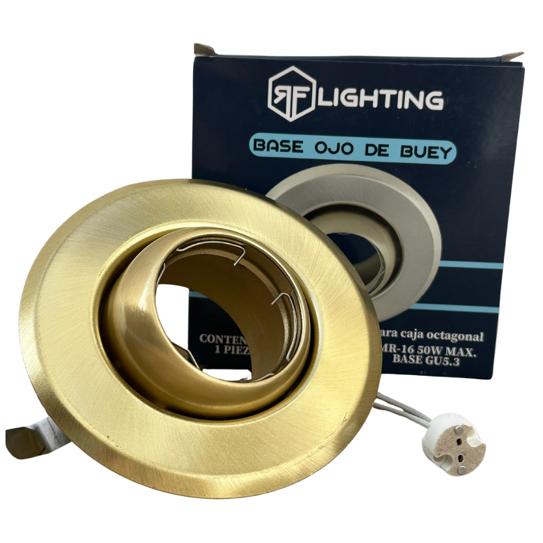 Ojo de buey empotrable dirigible dorado GU5.3 RF Lighting diámetro 120 mm para MR16