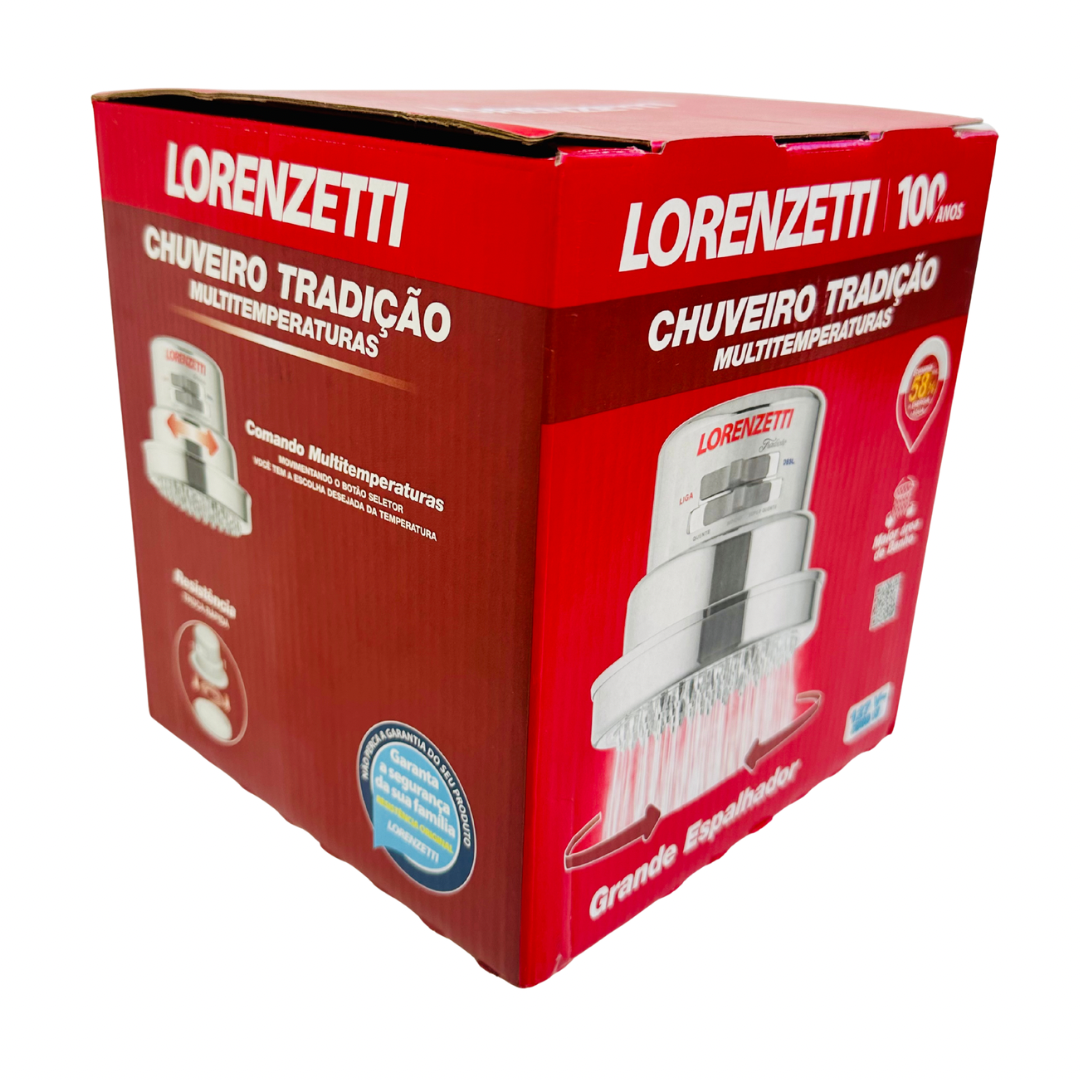 Ducha eléctrica Lorenzetti Tradição 4T cromada 127V 5500W con manguera y ducha manual