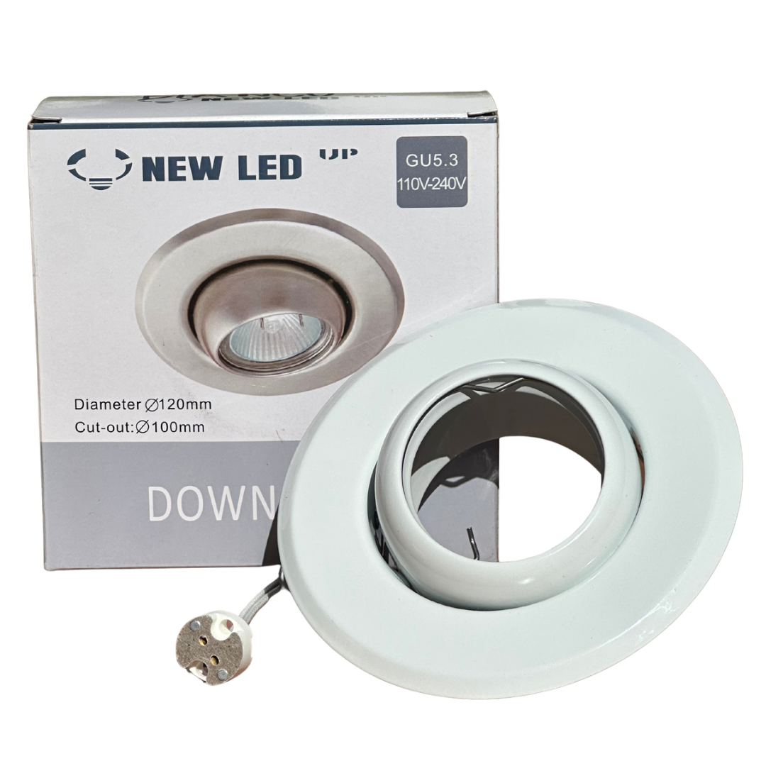 Ojo de buey empotrable redondo blanco GU5.3 New LED UP diámetro 120 mm