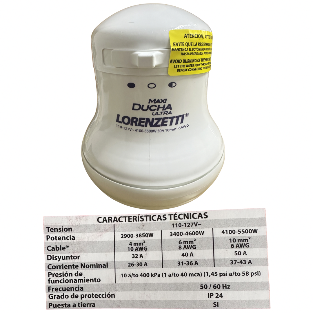Ducha eléctrica Lorenzetti Maxi Ducha Ultra 127V 5500W con manguera y accesorios