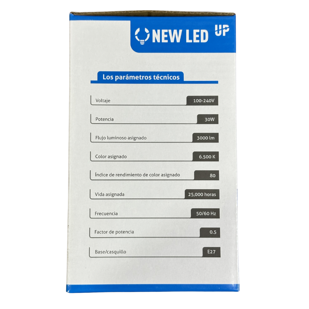 Bombilla LED 30W luz fría 6500K E27 New LED UP alta potencia
