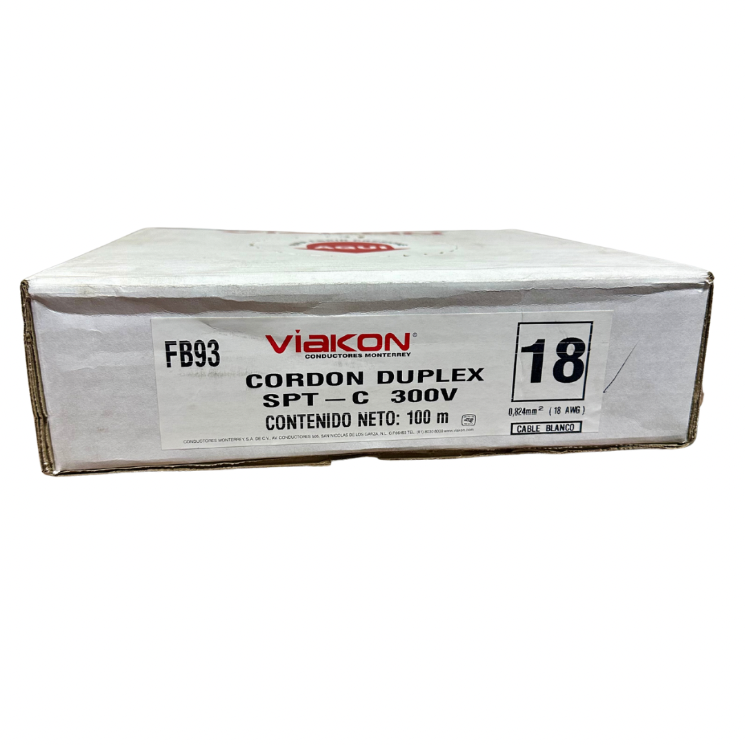 Cable paralelo eléctrico Viakon 2x18 100% cobre – Rayos de Luz Guatemala