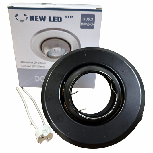 Ojo de buey empotrable redondo negro GU5.3 New LED UP diámetro 120 mm