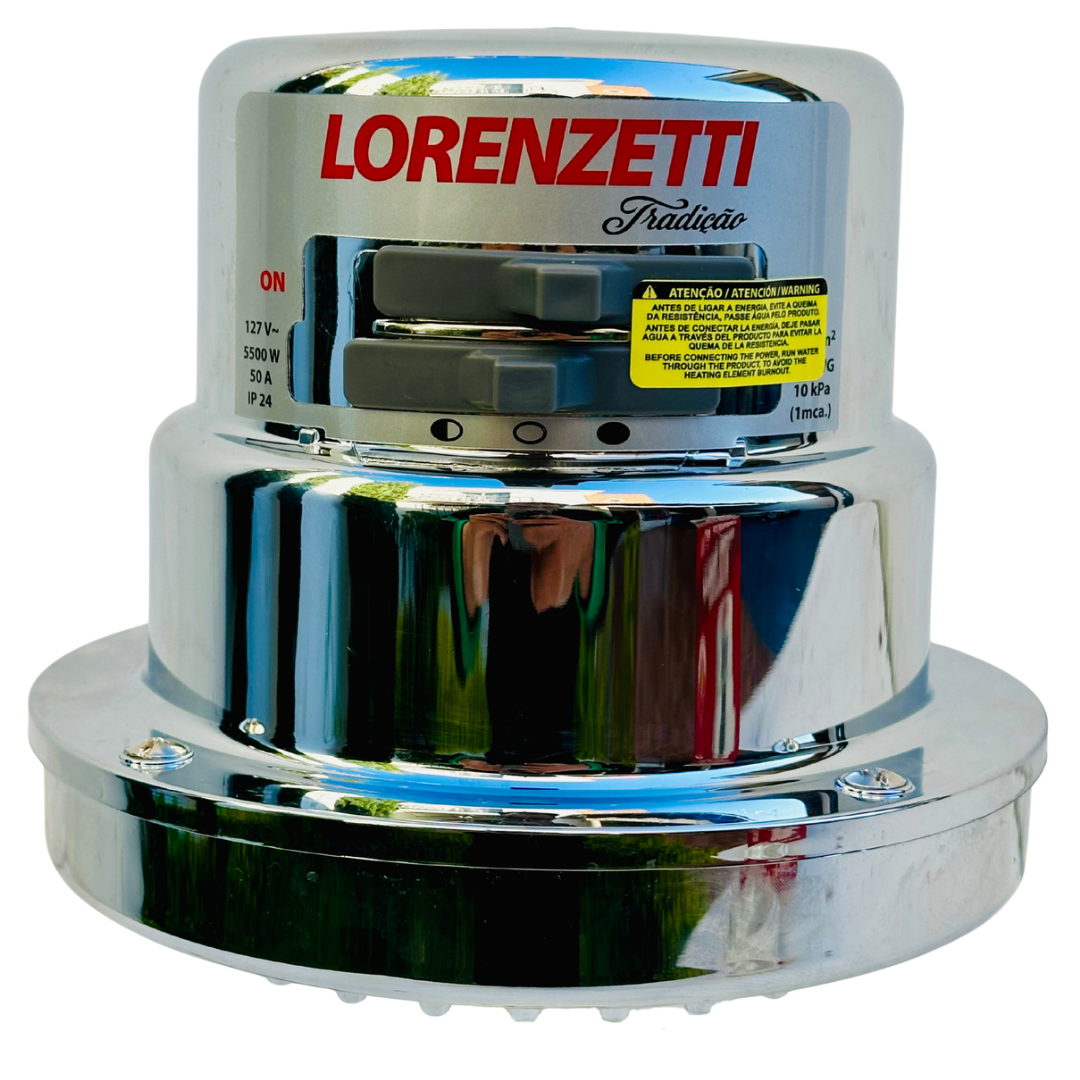 Ducha eléctrica Lorenzetti Tradição 4T cromada 127V 5500W con manguera y ducha manual