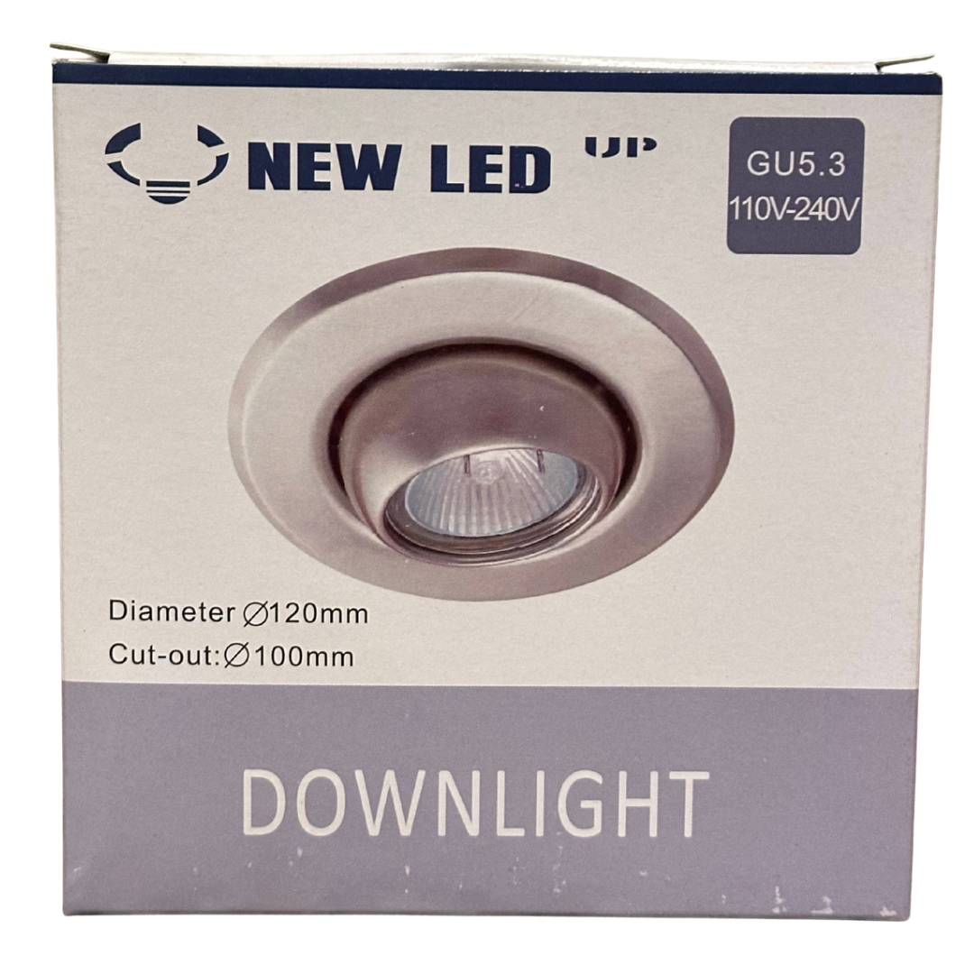 Ojo de buey empotrable redondo plateado GU5.3 New LED UP diámetro 120 mm