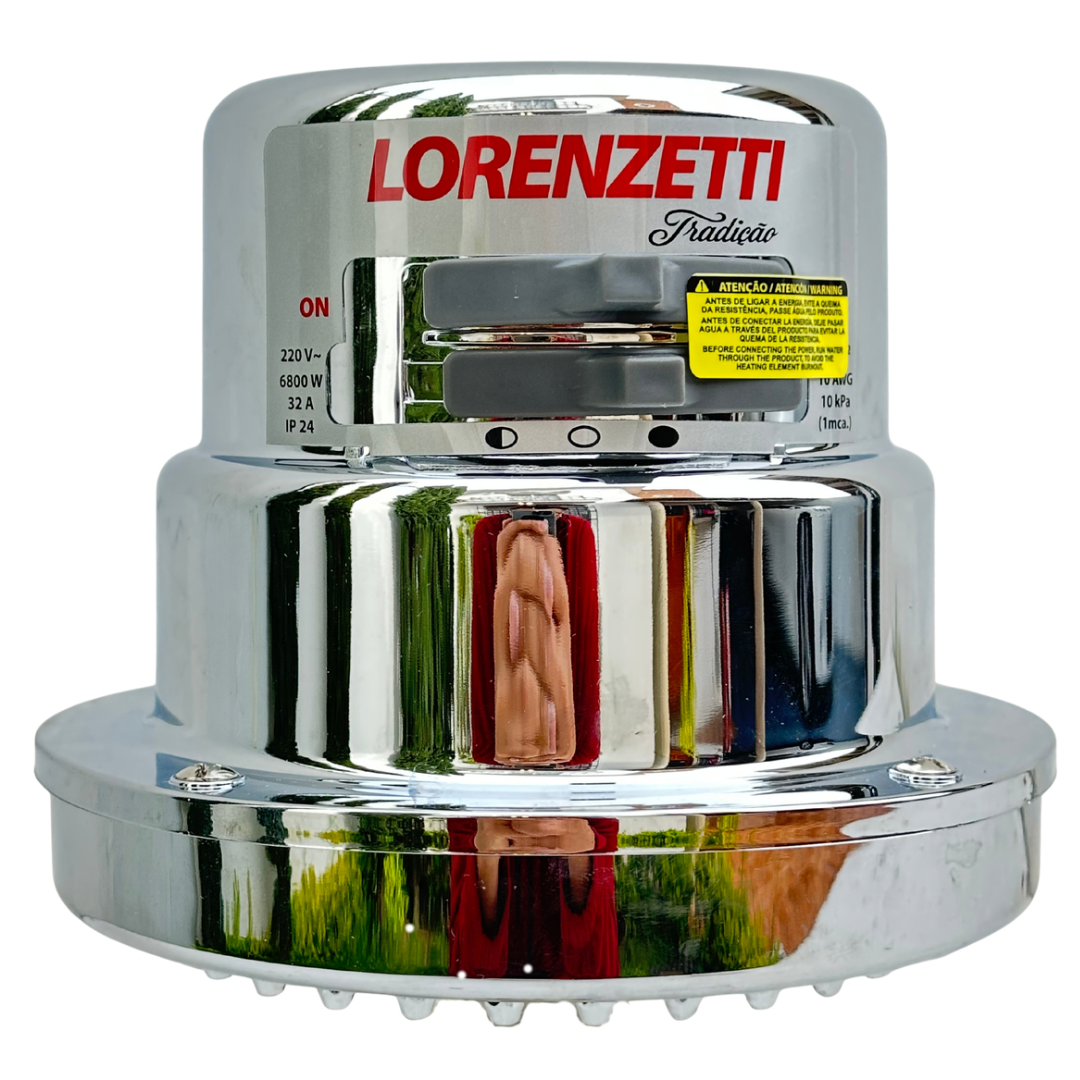Ducha eléctrica Lorenzetti Tradição 4T cromada 220V 6800W con manguera y accesorios