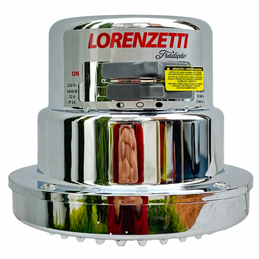 Ducha eléctrica Lorenzetti Tradição 4T cromada 220V 6800W con manguera y accesorios