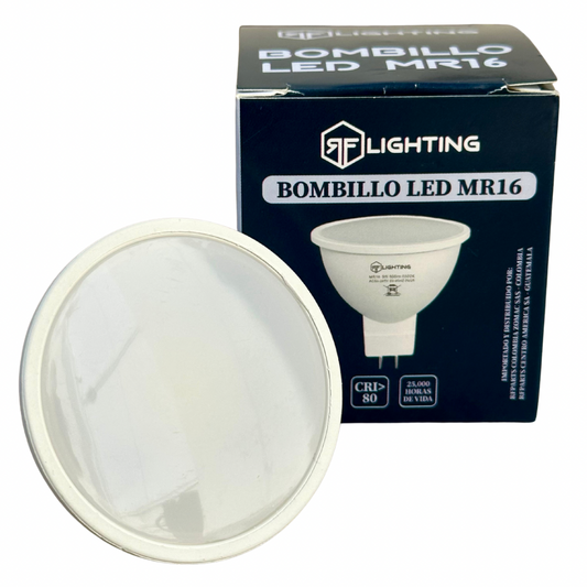 Bombilla LED MR16 5W luz blanca 6500K GU5.3 RF Lighting 600 lúmenes
