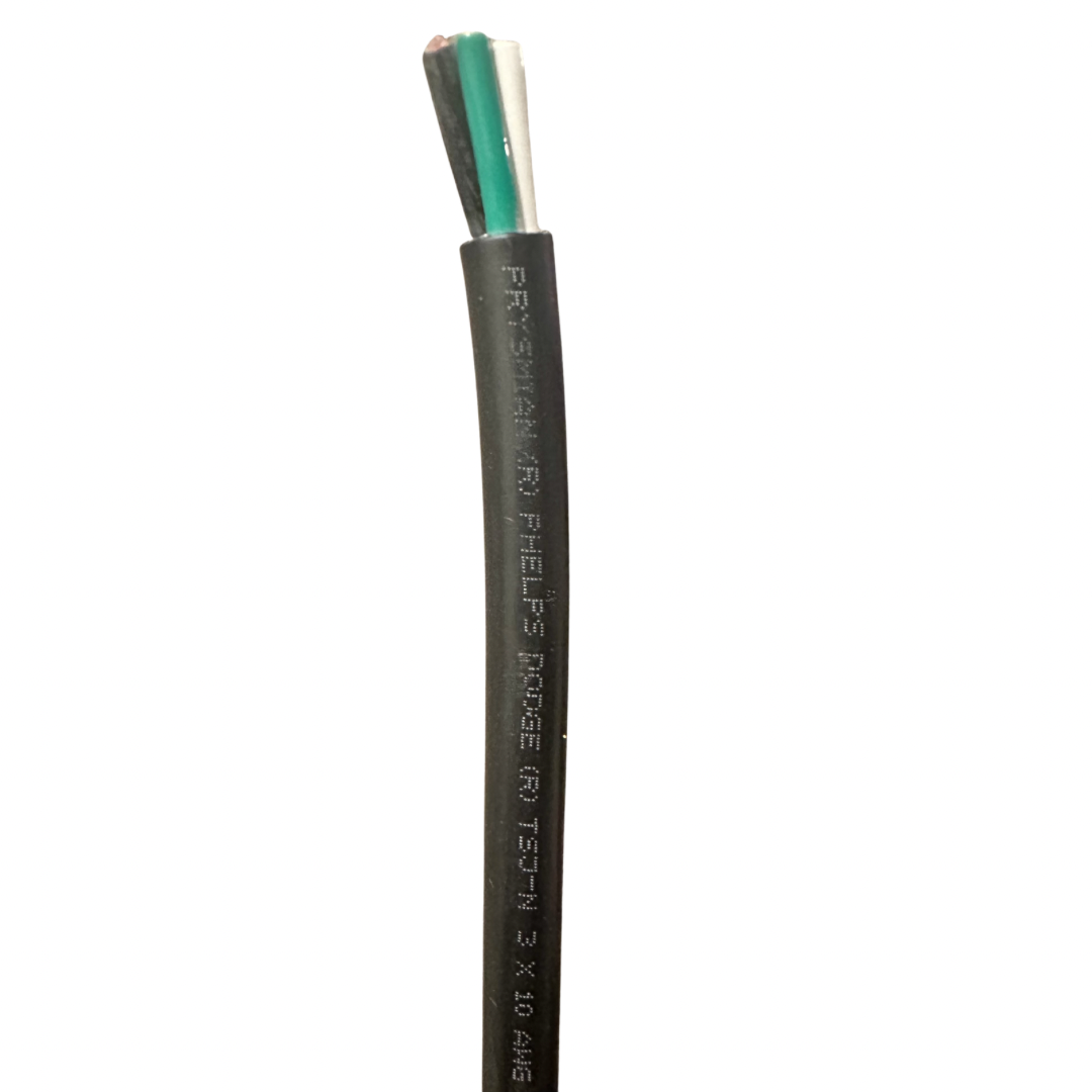 Cable TSJ 3x10 AWG Phelps Dodge 100% cobre por metro (600 V, PVC/nylon)